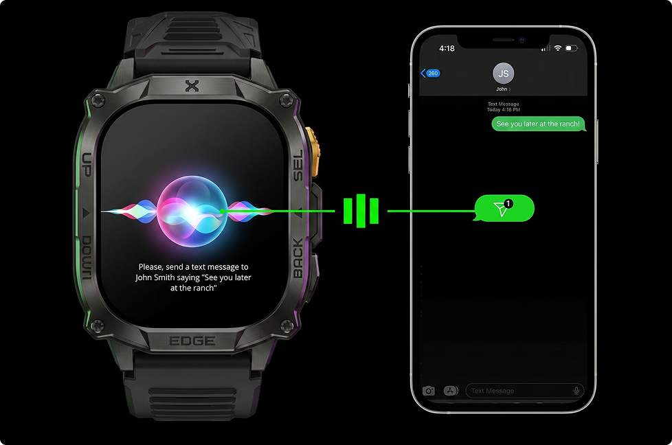 VOICE TEXTS, HANDS FREE.