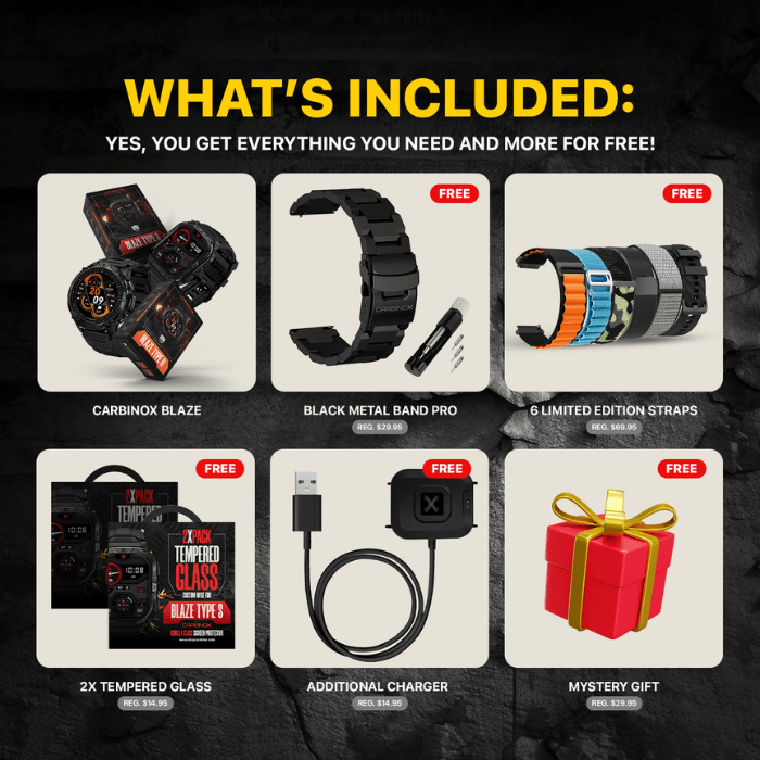 Carbinox Blaze Smartwatch – Ultimate Pack